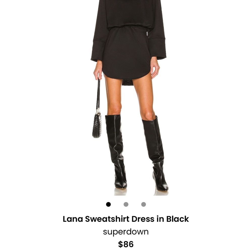 Lana Sweatshirt Dress in Black - superdown